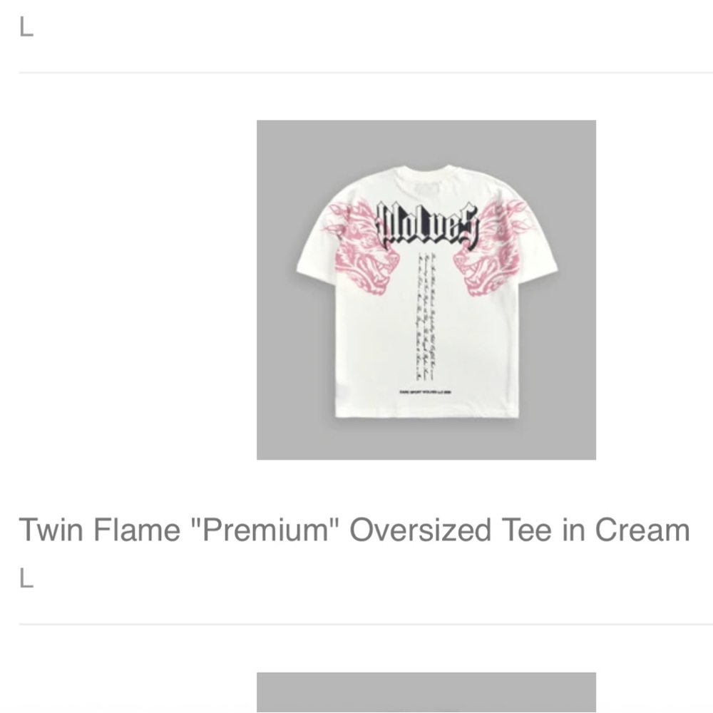 Darc Sport Twin Flame ‘Premium’ Oversized Tee in Cream | Size Large